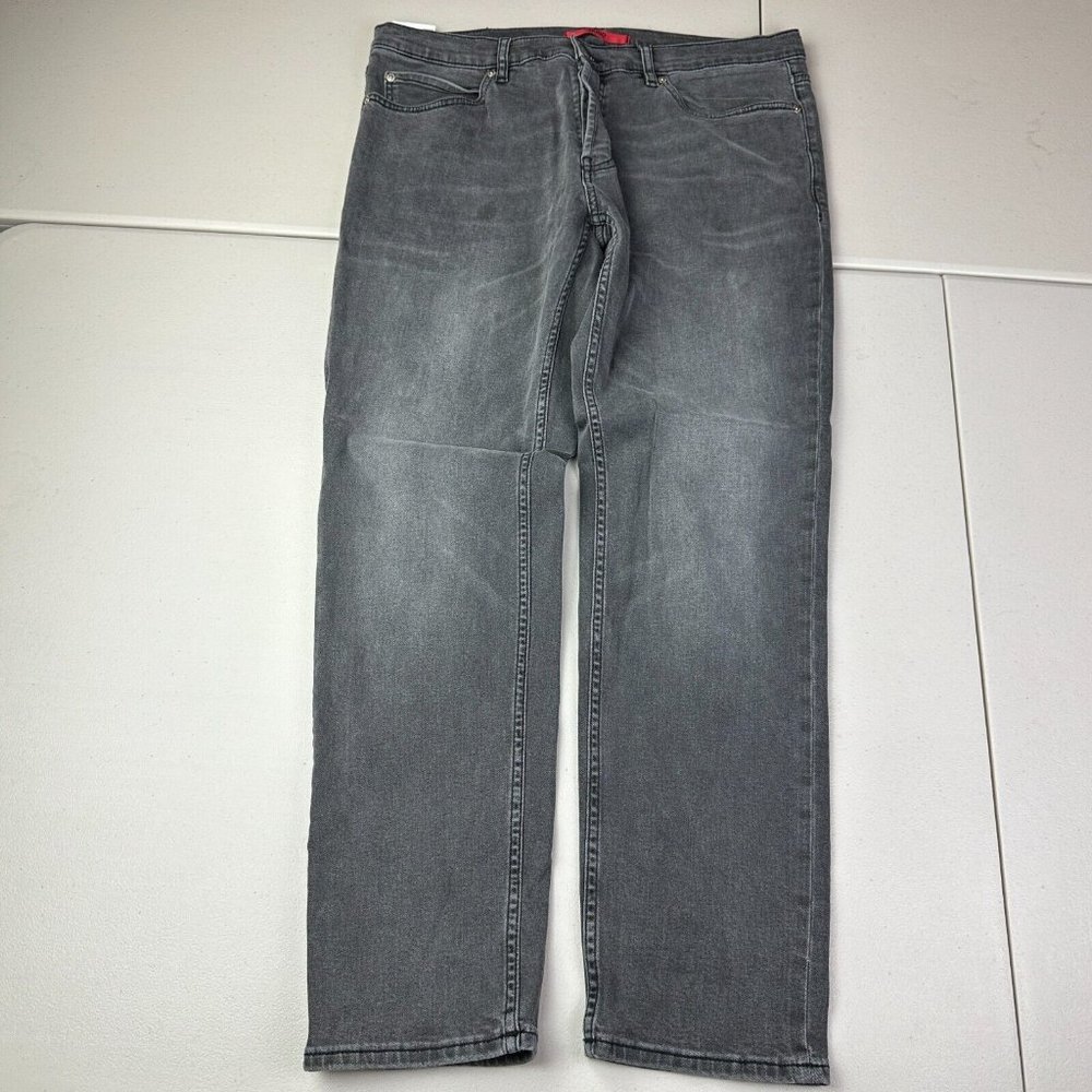 Hugo Boss‎ Jeans Mens 34x34 Black Straight Leg Dark Wash Regular Denim Used